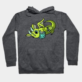 Flying Cute Green and Blue Dice Goblin Dragon Baby Hoodie